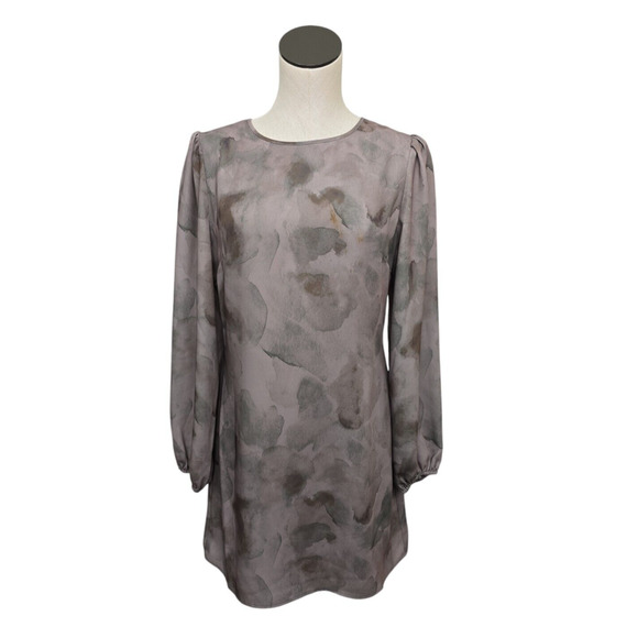 Aritzia Wilfred Marie Puff Sleeve Mini Dress Womens Medium Dry Basil Green Khaki - Picture 1 of 12